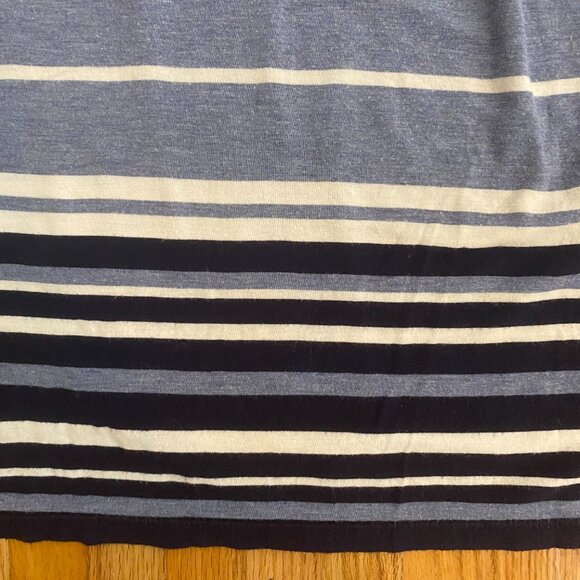 MAX STUDIO Blue Striped Midi Skirt with Side Pockets and Waist Tie Size S - Picture 4 of 7